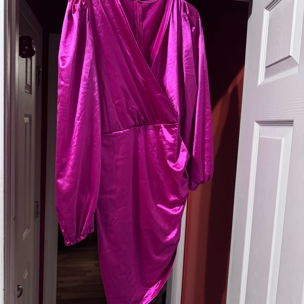 Source Unknown Hot Pink Asymmetrical Dress